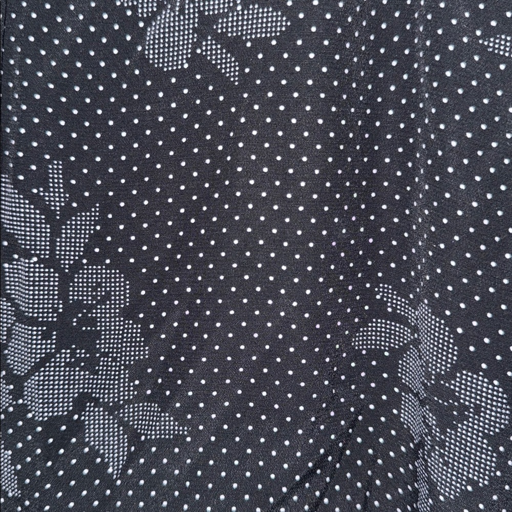 •LIZ CLAIBORNE•BLACK & GRAY FLORAL & MICRO POLKADOT MIDI SKIRT SIZE 10 PETITE - Picture 5 of 8